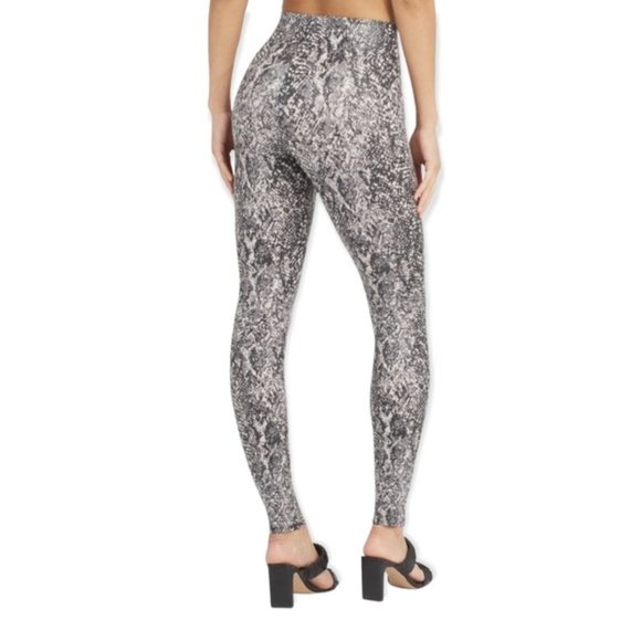 Spanx Faux Leather Snake Shine Leggings in Color Gray Snake - Picture 5 of 7
